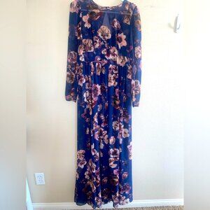 Free People Long Sleeve Floral Maxi Dress size 6